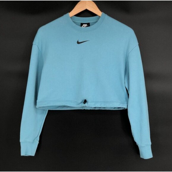 Nike Tops - Nike Sportswear Women's Swoosh Crew Sweatshirt XS Cerulean Cropped Athleisure